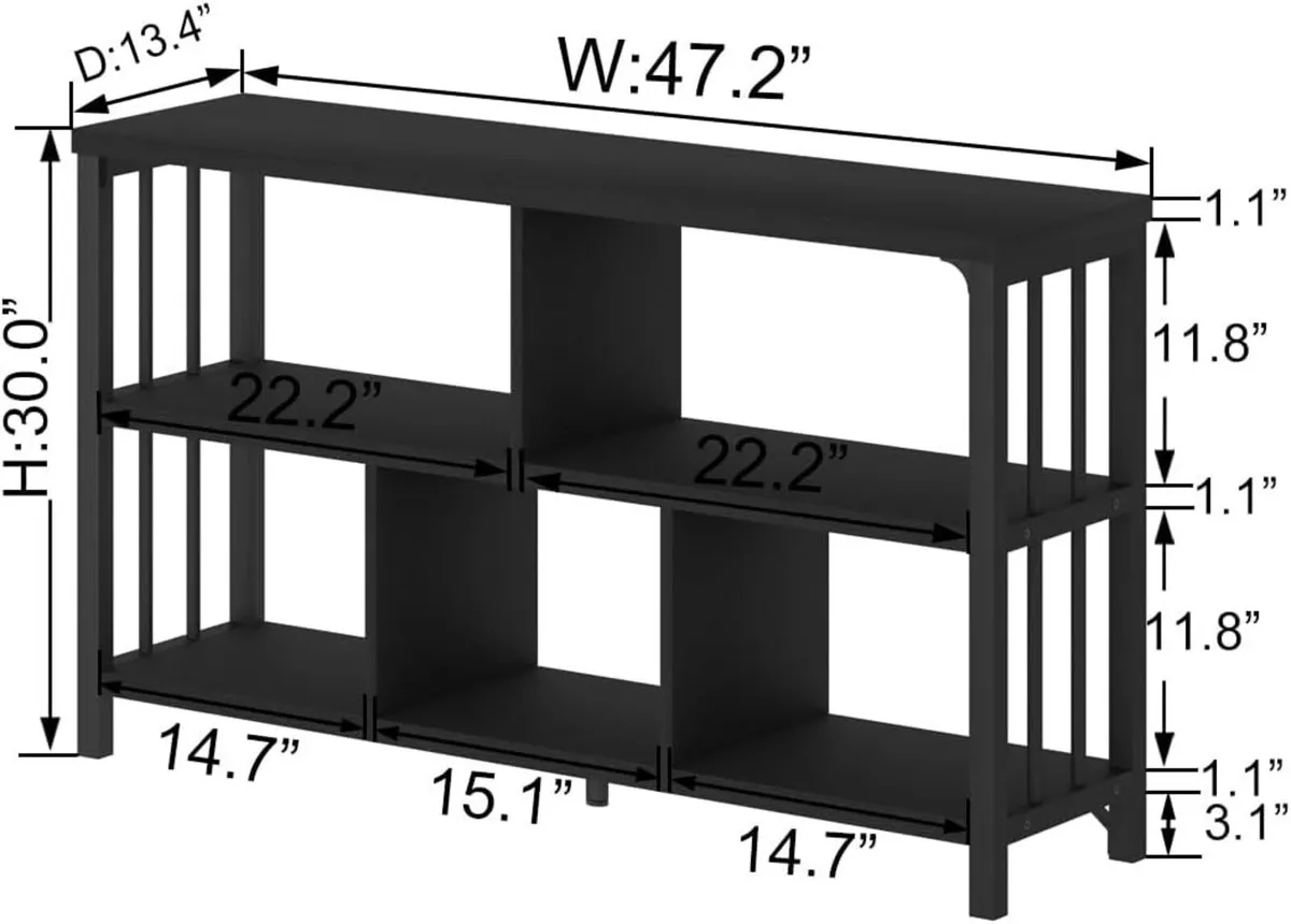 5 Cube Storage Organiser Bookshelf Low Bookcase - Image 2