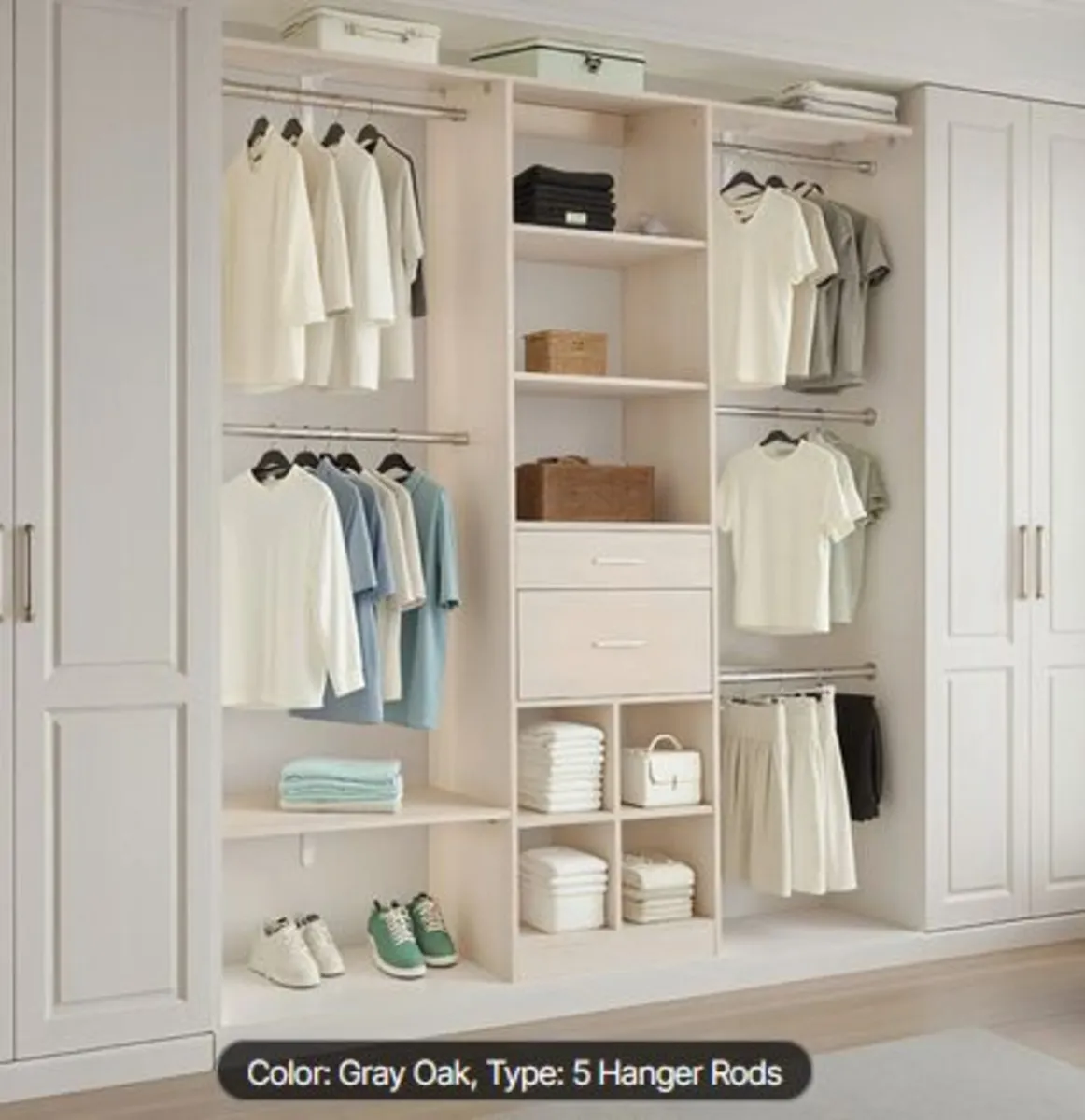 Closet System with 2 Drawers, Adjustable Height - Image 4