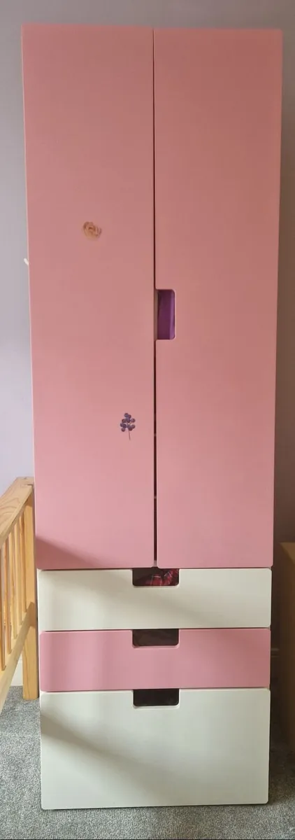Girls pink and white wardrobe - Image 1