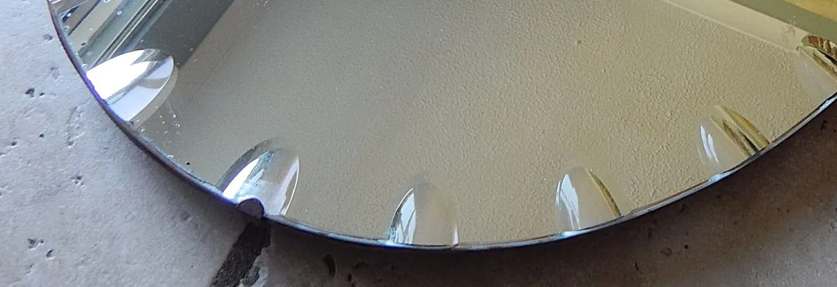 Vintage Oval Scalloped Edge Wall Mirror, c1950s - Image 3