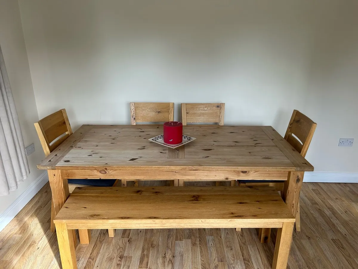 Dining Table with 4 chairs + bench - Image 1