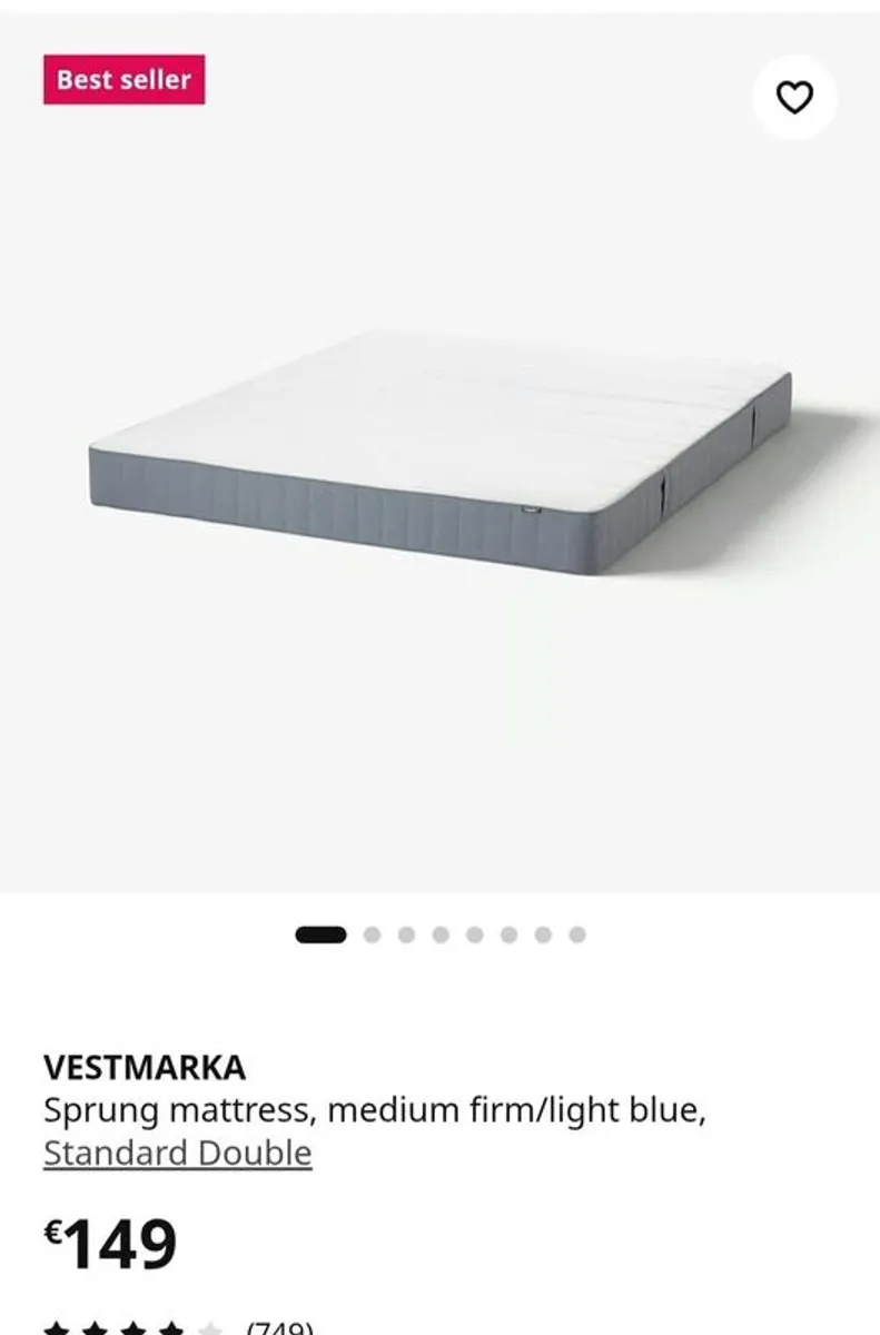 Ikea Malm Double bed with mattress - Image 2