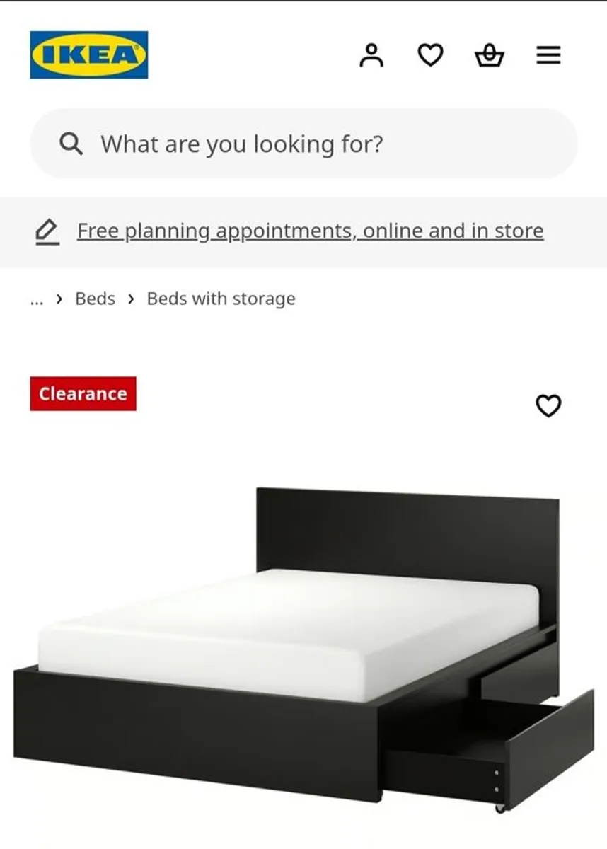 Ikea Malm Double bed with mattress - Image 4