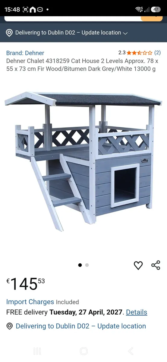 Cat house outdoor wooden - Image 2