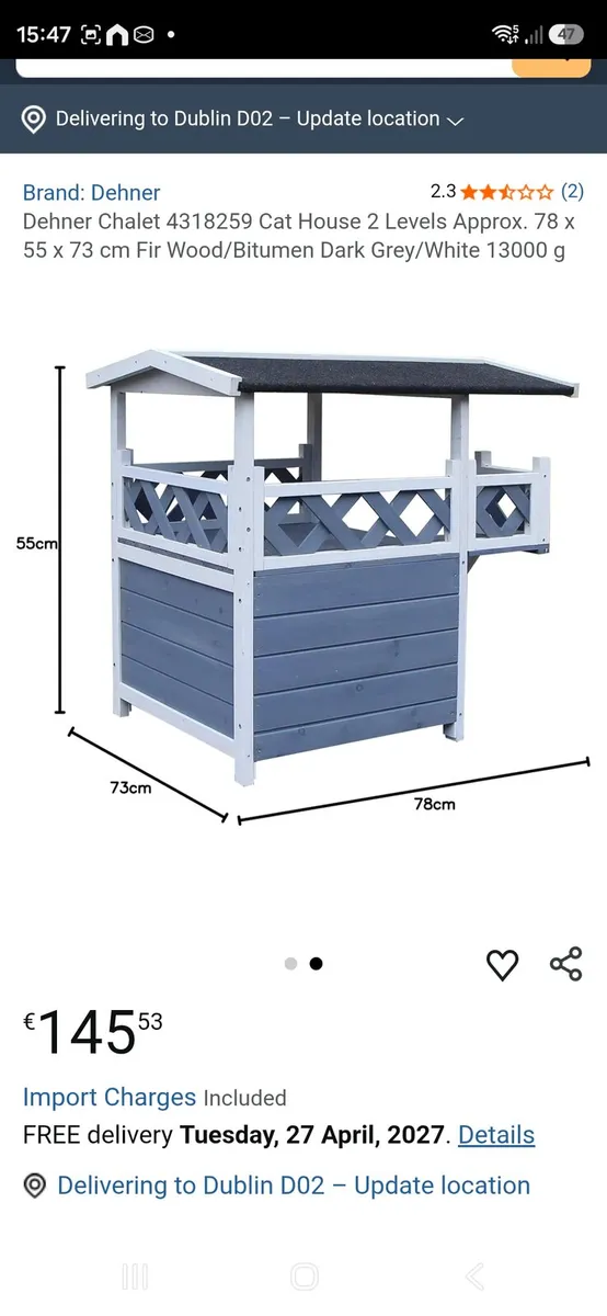 Cat house outdoor wooden - Image 3