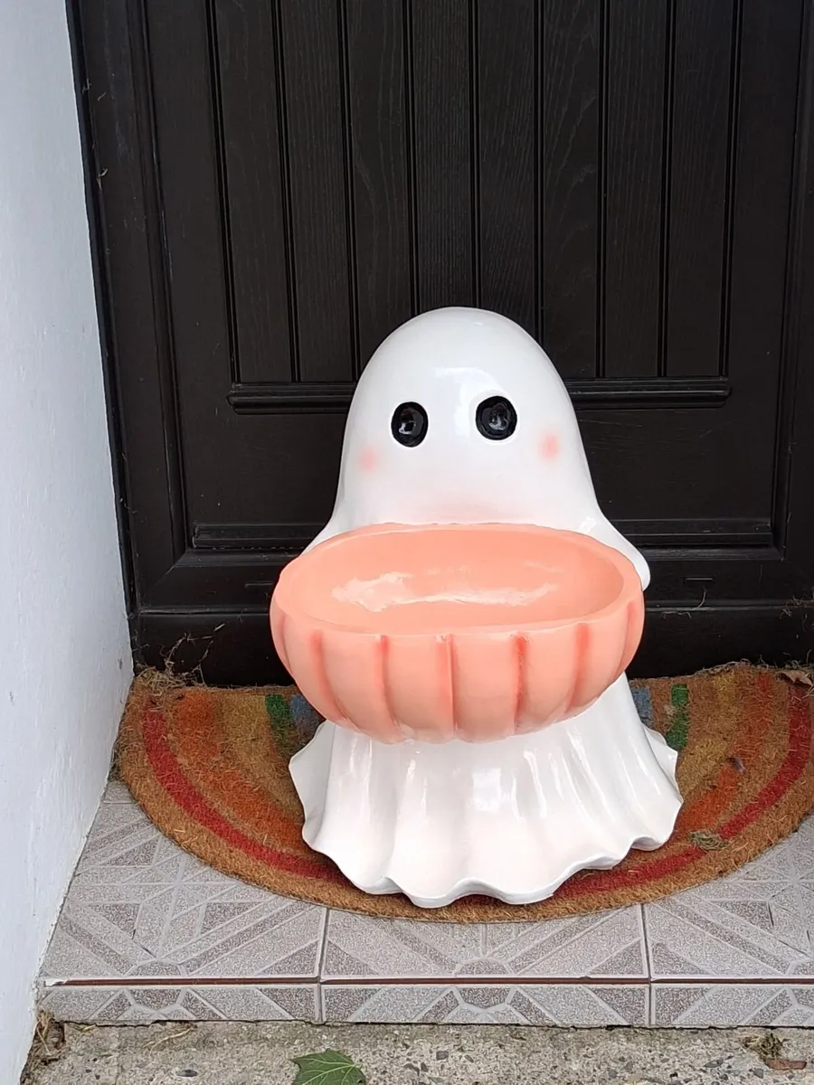 Large Ceramic Ghost Halloween Ornament - 24 Inches - Image 2