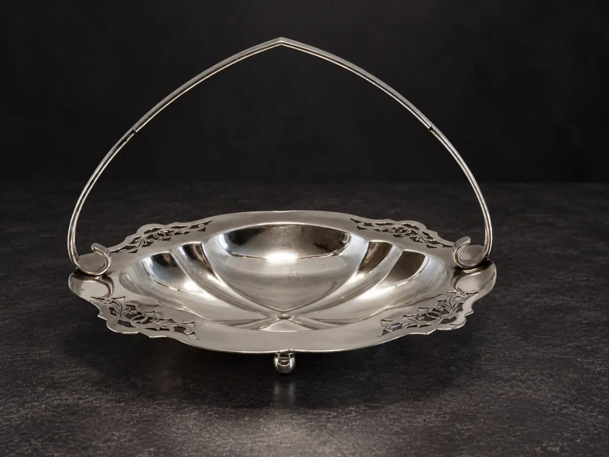 Vintage Silver-Plated Serving Basket - Image 1