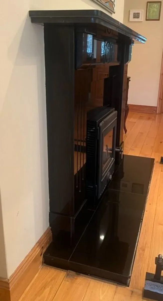 Black Granite Fireplace, Back Panel/Hearth/Mantel - Image 2