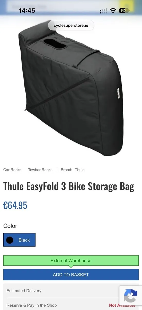 Thule EasyFold 3 - Folding Towbar Bike Rack NEW - Image 3