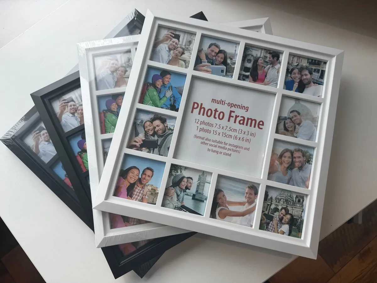 Multi-Opening Collage Photo Frames – Black & White - Image 1