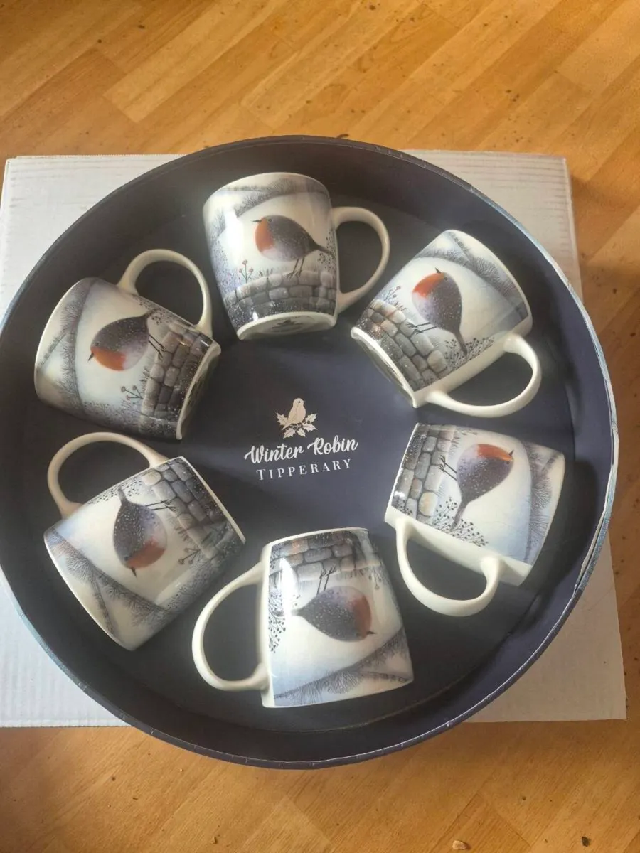 Winter Robin S/6 Mug Hatbox - Image 1