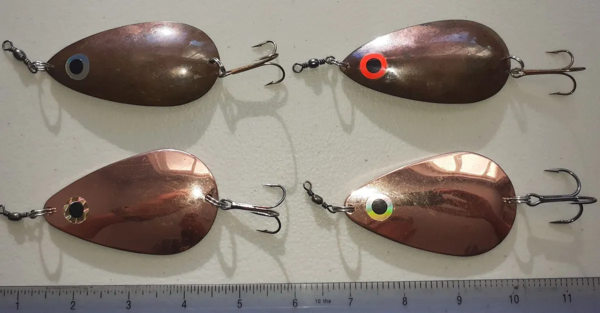 Pike copper spoons x 4