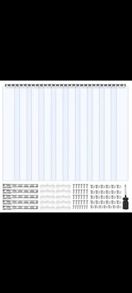 Clear PVC Strip Curtain, 2.4 m Height x 1.5 m Widt - Image 2