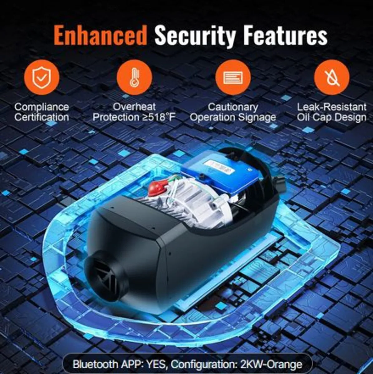 Bluetooth App Control Diesel Air Heater, 12V 2KW - Image 2