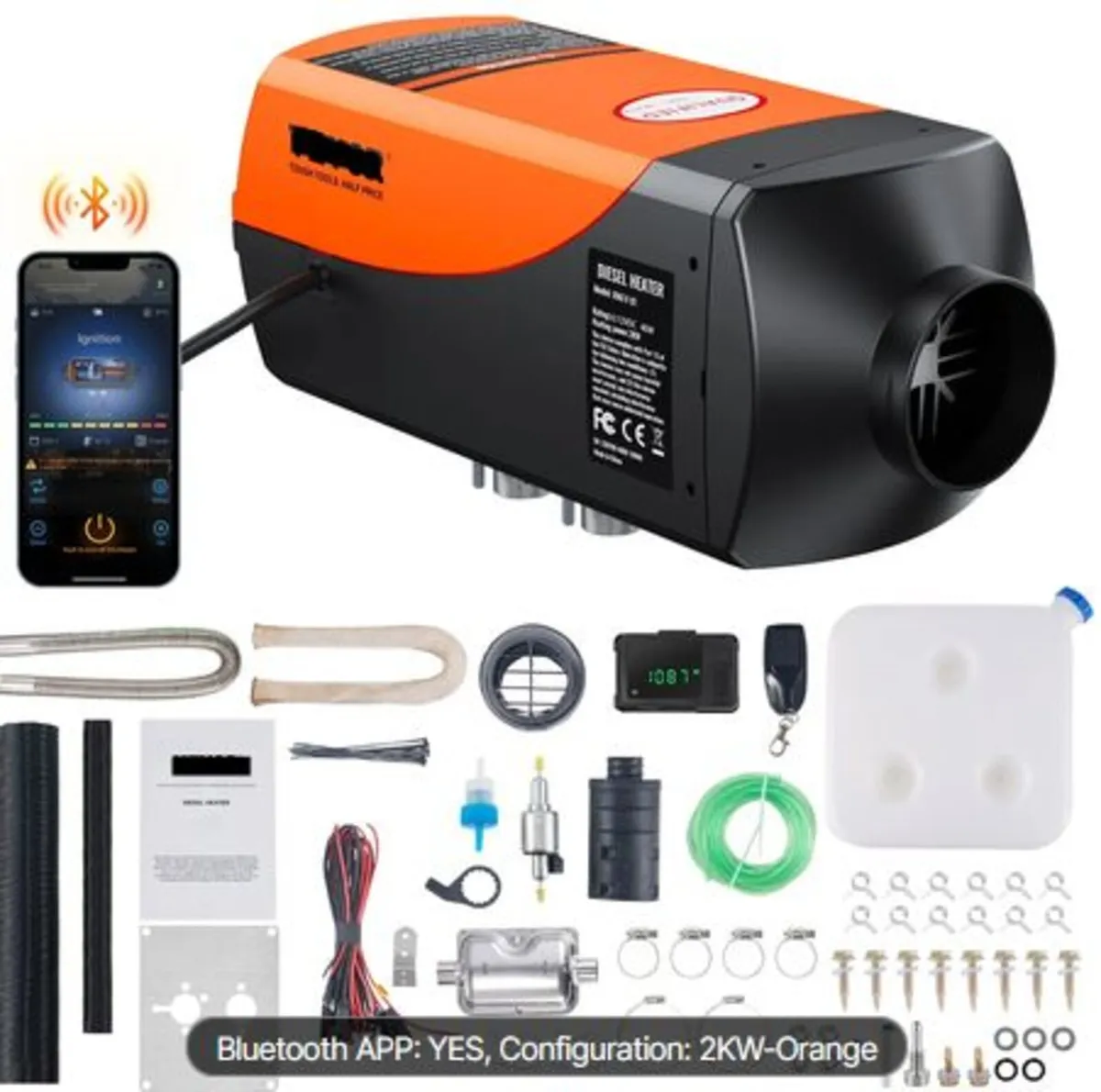 Bluetooth App Control Diesel Air Heater, 12V 2KW - Image 1