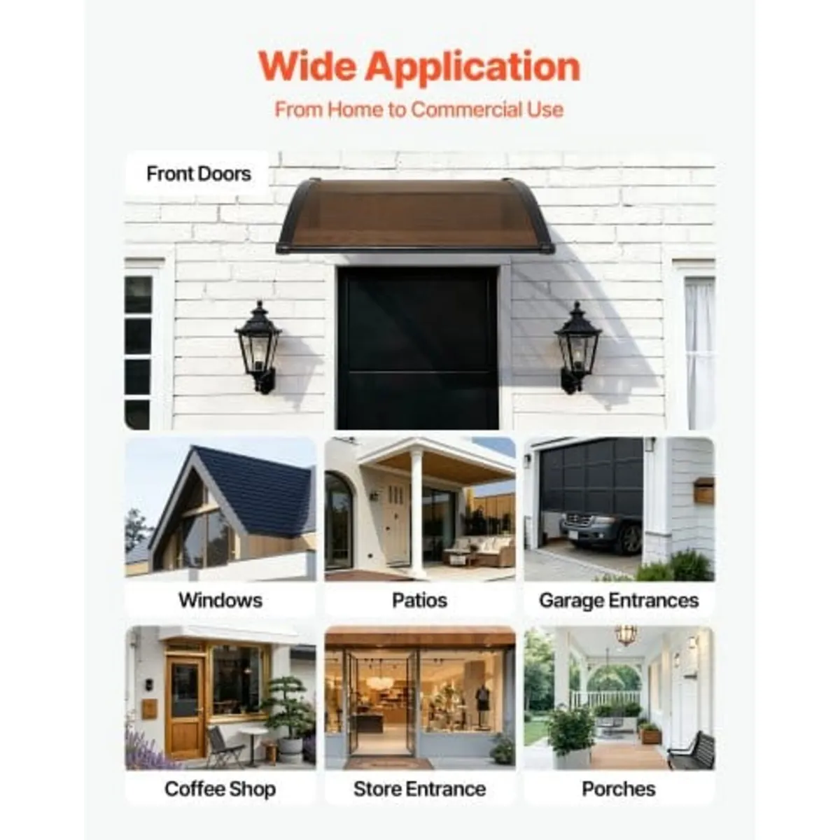 Awnings for Door Entrance, 38 x 40 in, Exterior Fr - Image 4