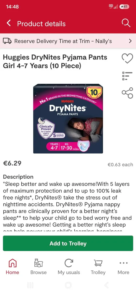 Huggies Drynites (10 packets in total)