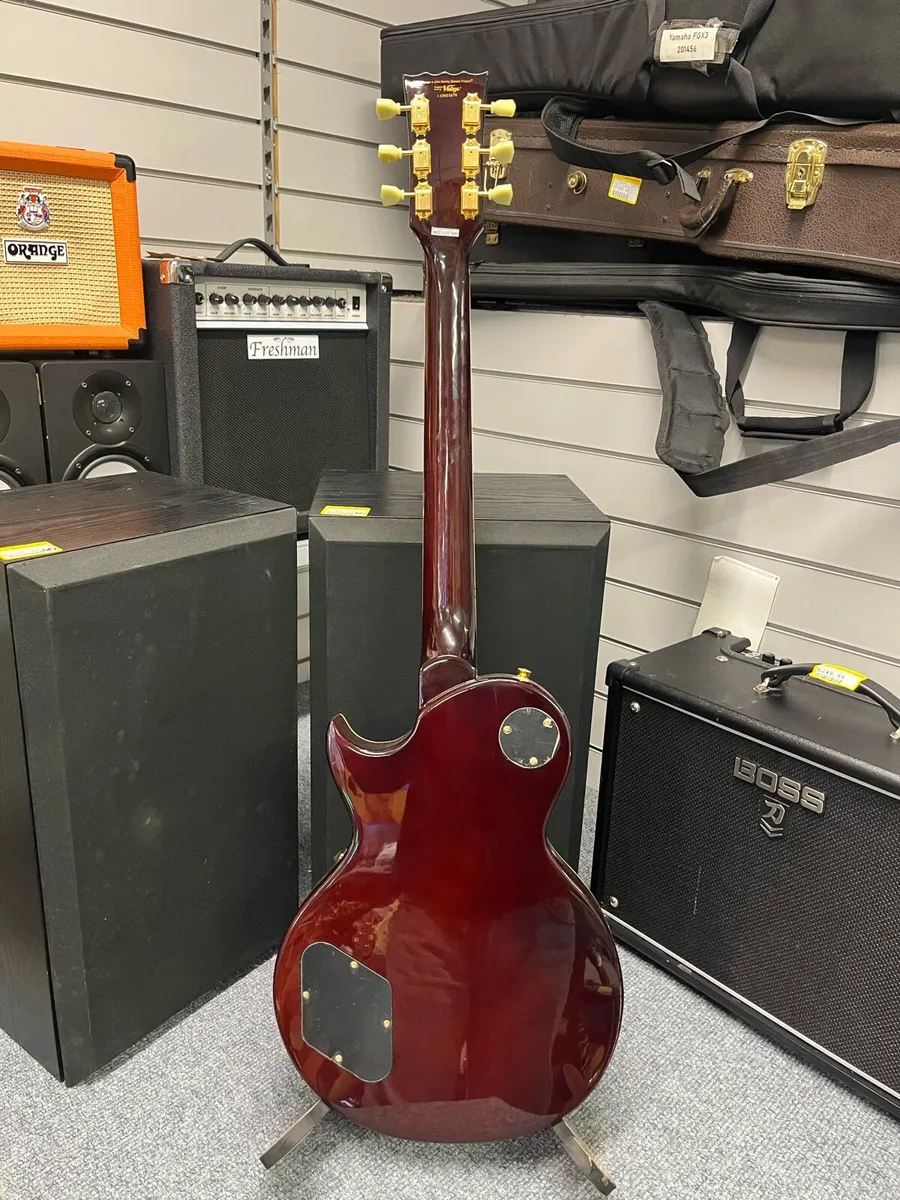 Vintage V100 Sunburst Electric Guitar - Image 4