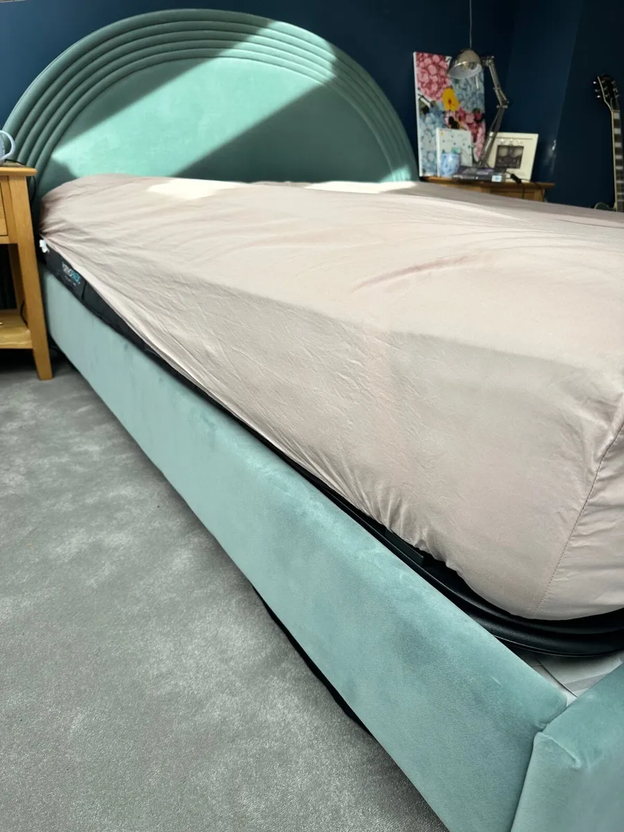 King sized Sage Green Velvet Ottoman Bed Frame - Image 3