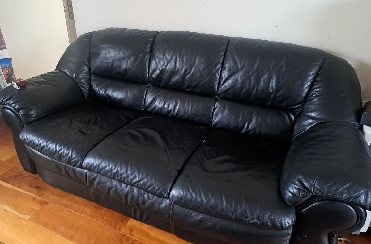 Black leather couch