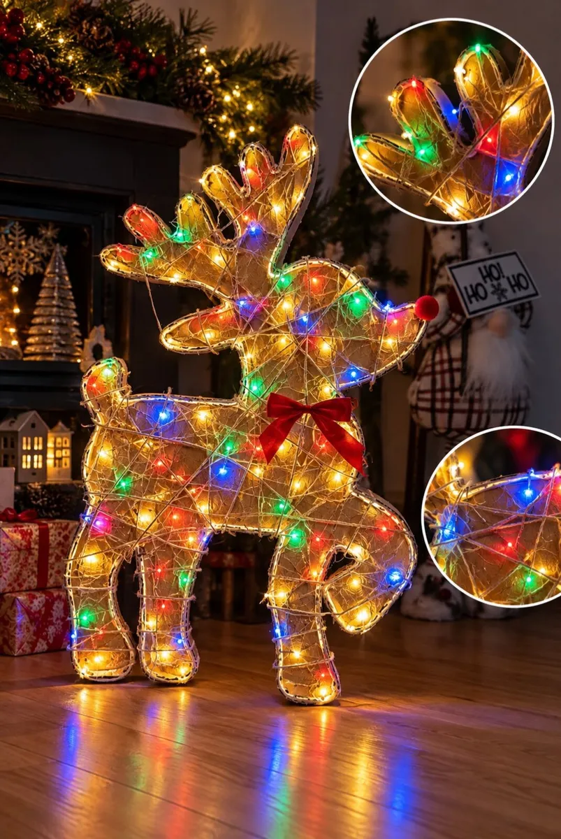 HANDMADE LIGHT-UP CHRISTMAS REINDEER 🎄✨ - Image 2