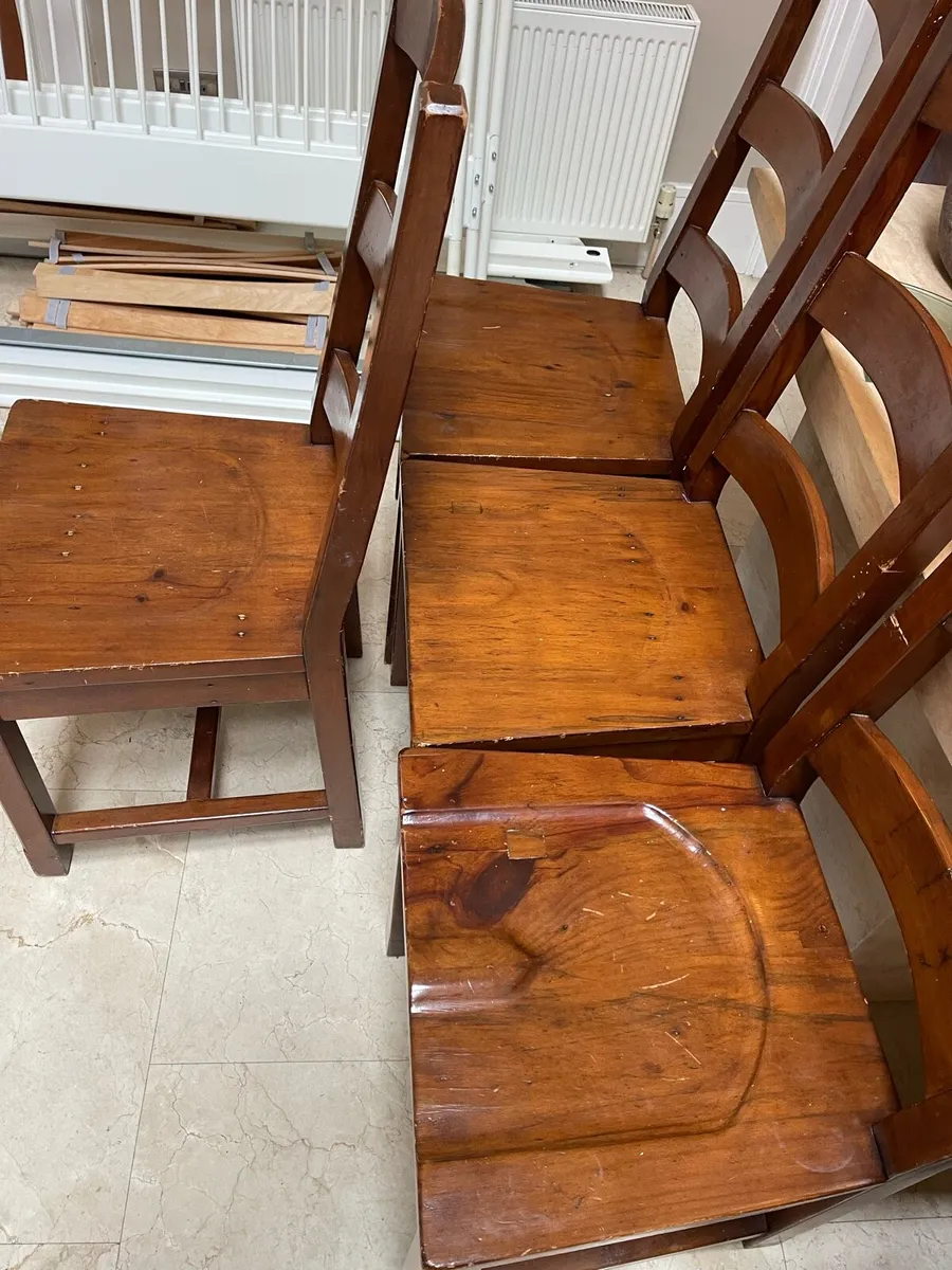 4 x Extremely Sturdy Wooden Kitchen Dining Chairs - Image 2