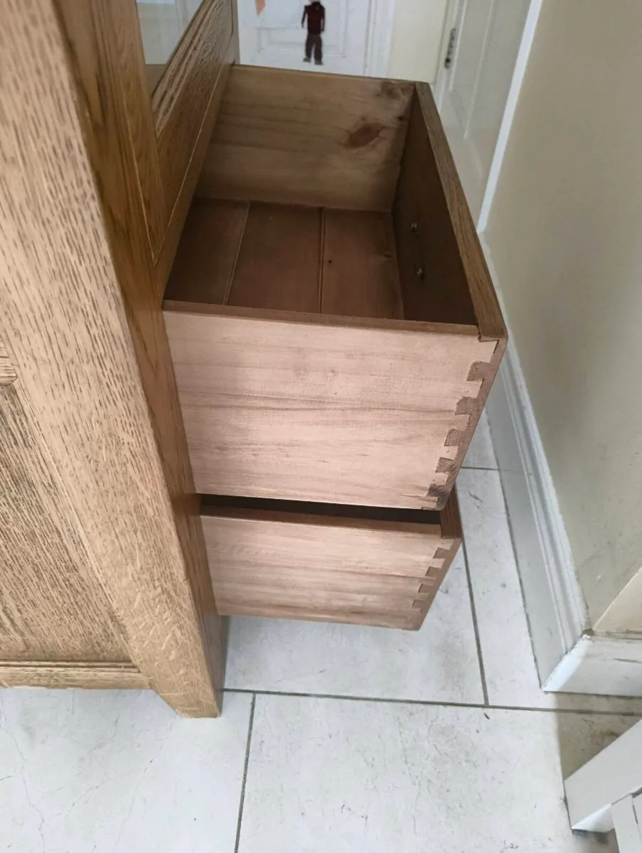Solid Oak glass cabinet - Image 4