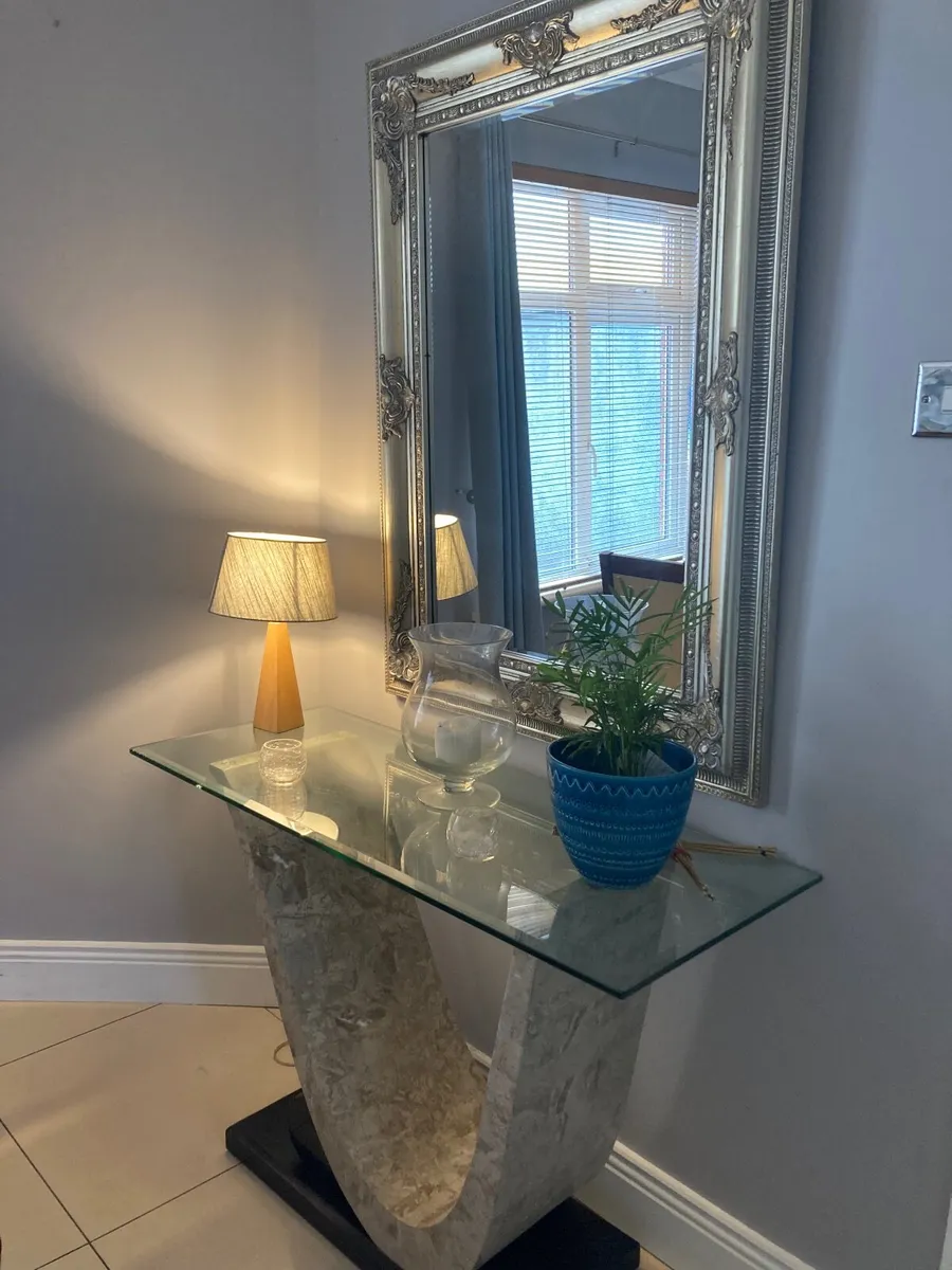 Console table and mirror