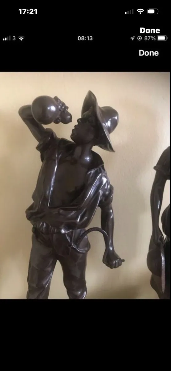 Antique Solid Bronze Statues - Image 2