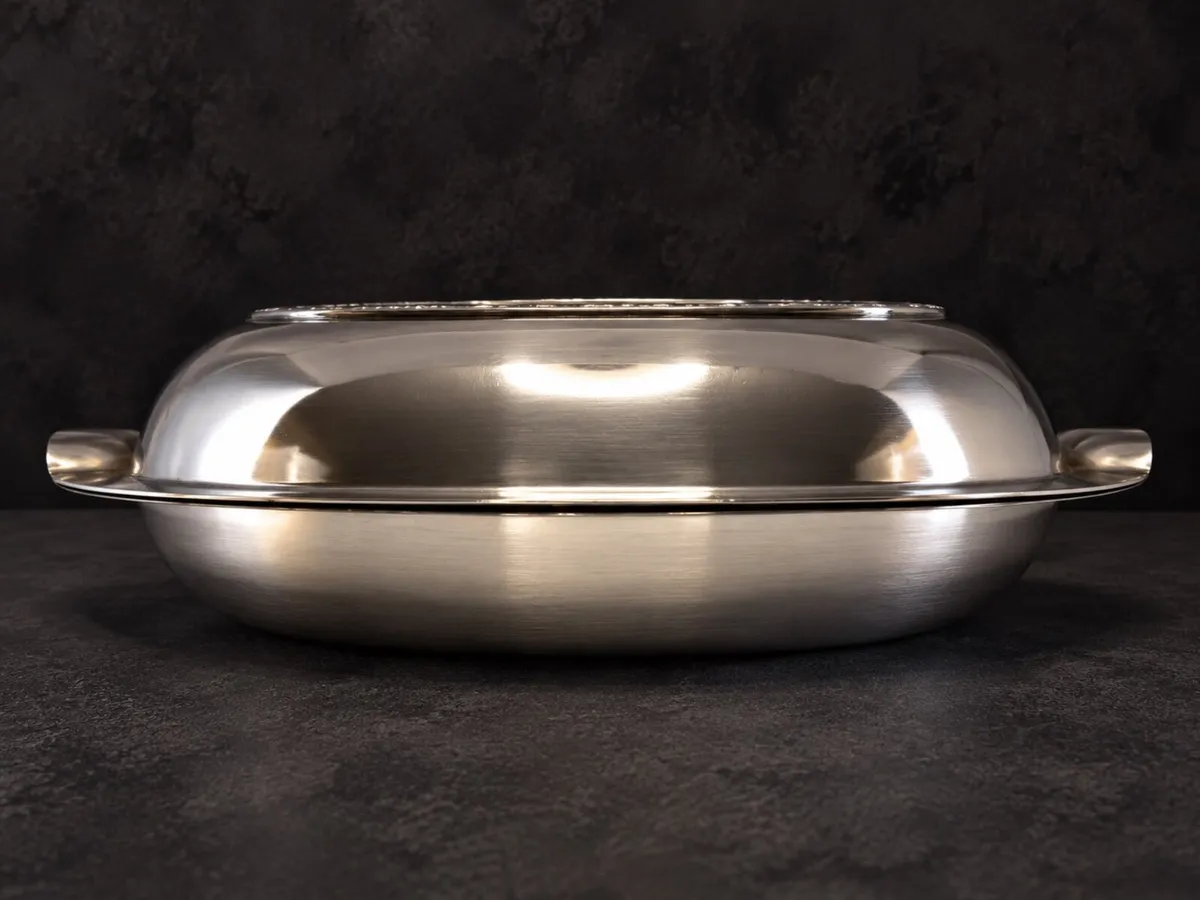 Vintage Silver-Plated Oval Serving Dish with Lid - Image 3