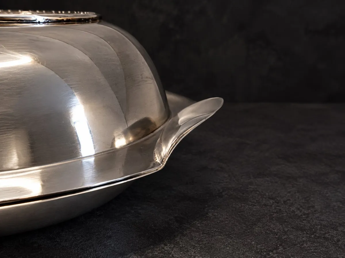 Vintage Silver-Plated Oval Serving Dish with Lid - Image 4
