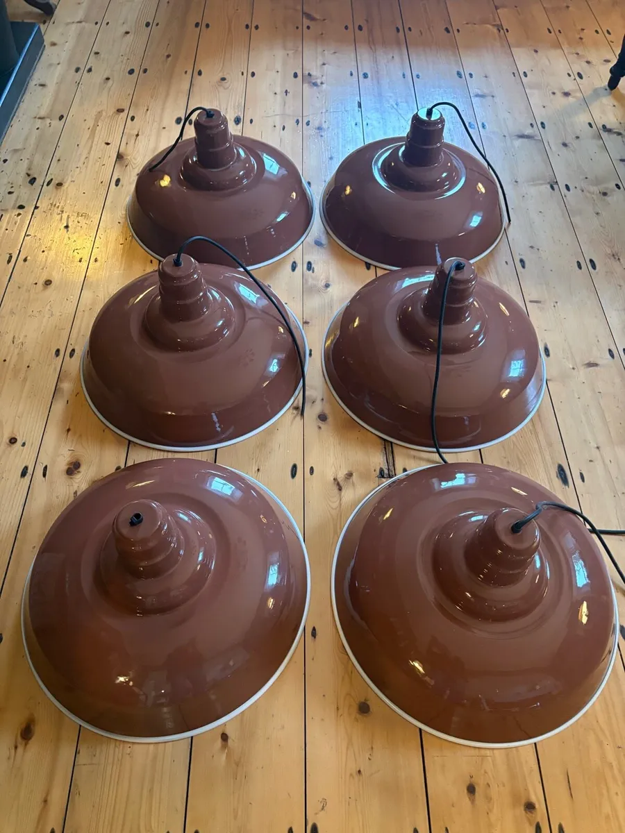 6 large Industrial Pendant Lights - Image 2