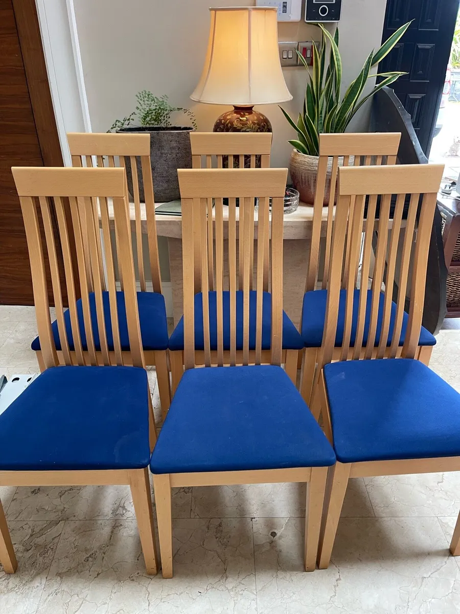 6 x Beautiful Sturdy Padded Kitchen Dining Chairs - Image 1
