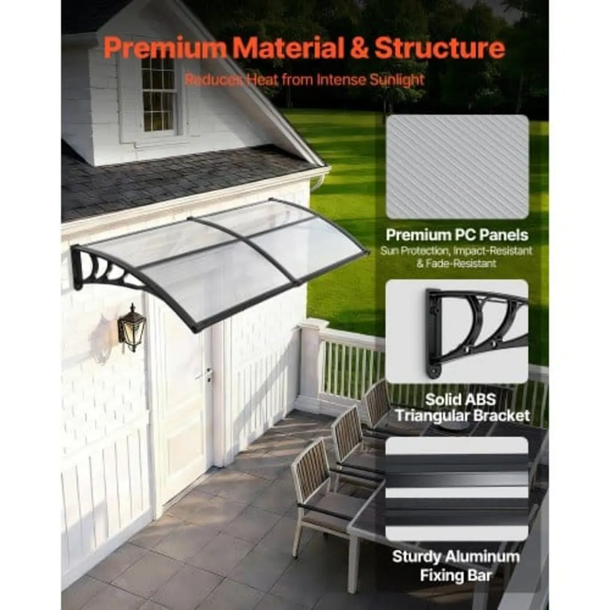 Awnings for Door Entrance, 38 x 78 in, Exterior Fr - Image 4