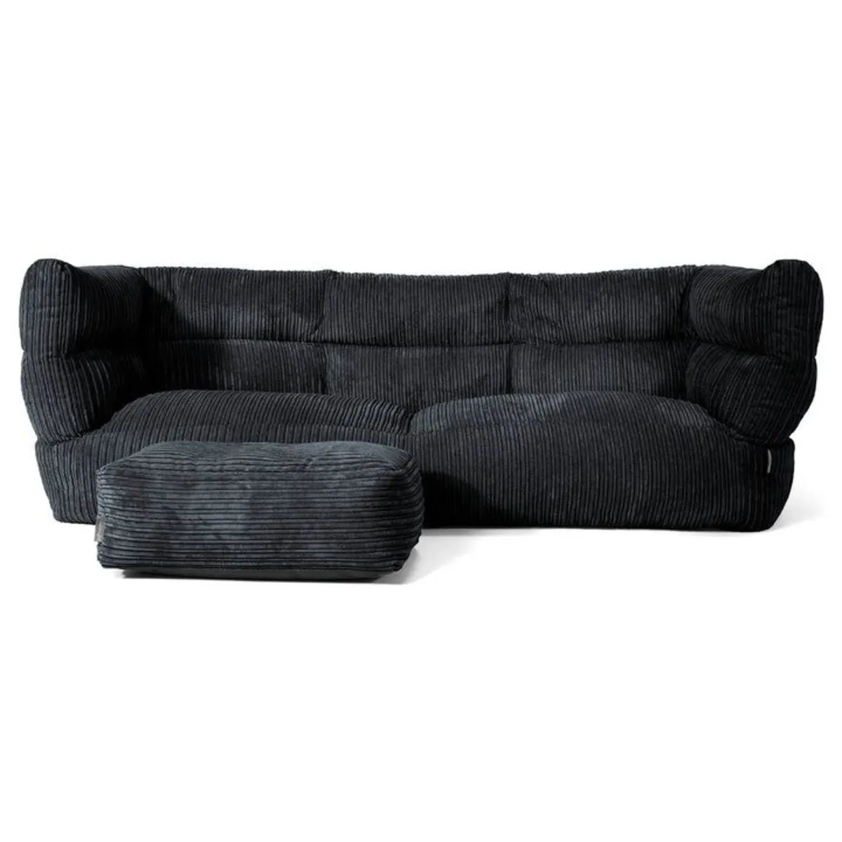 Lounge Pug 3 Seater Bean Bag Sofa with Footstool - Image 2