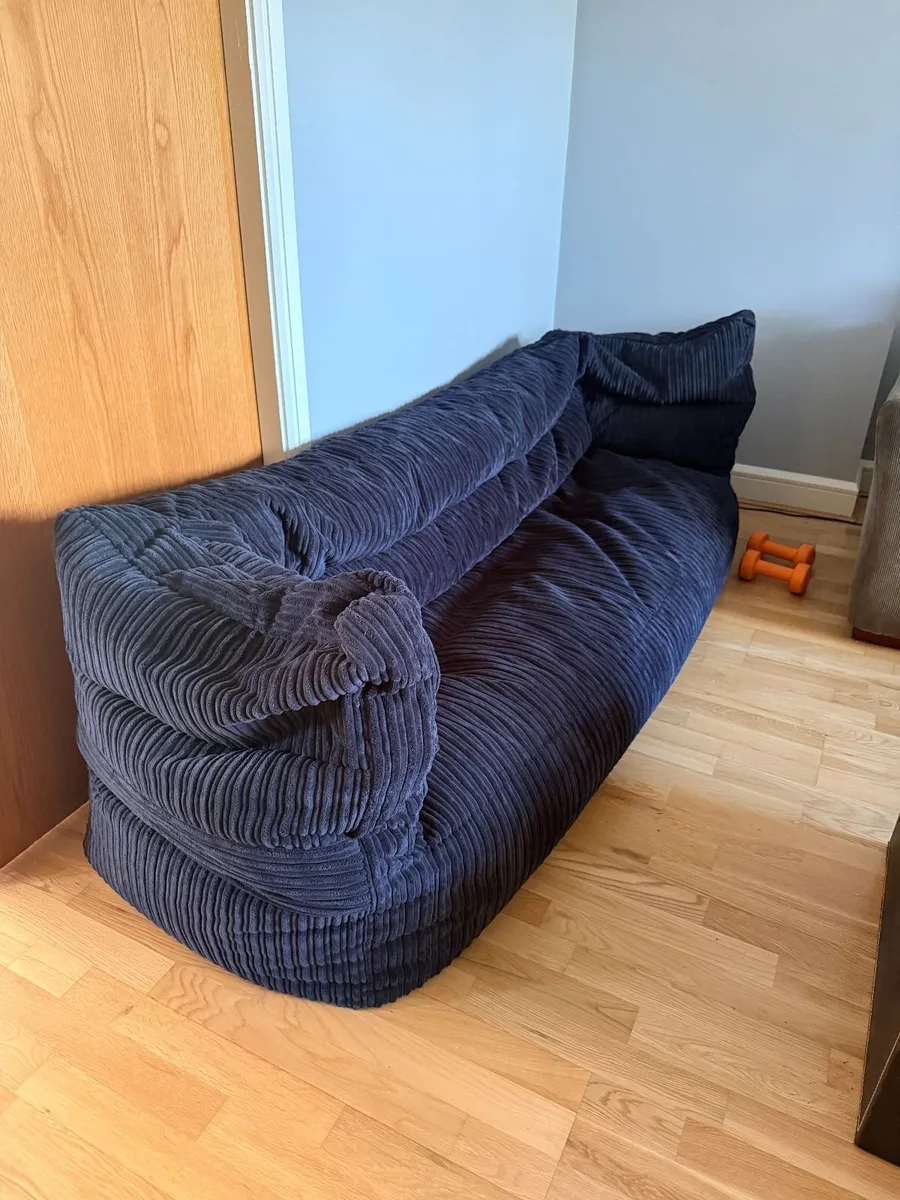 Lounge Pug 3 Seater Bean Bag Sofa with Footstool - Image 3