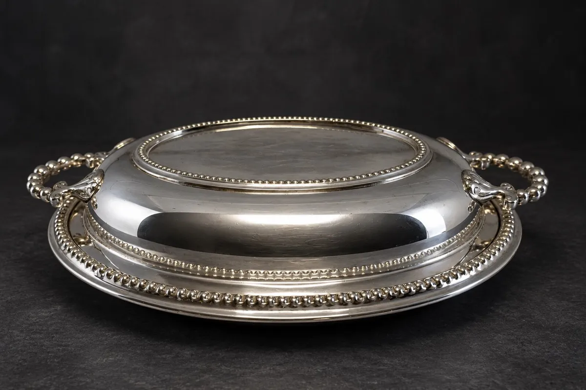 Silver-Plated Covered Serving Dish - Image 1