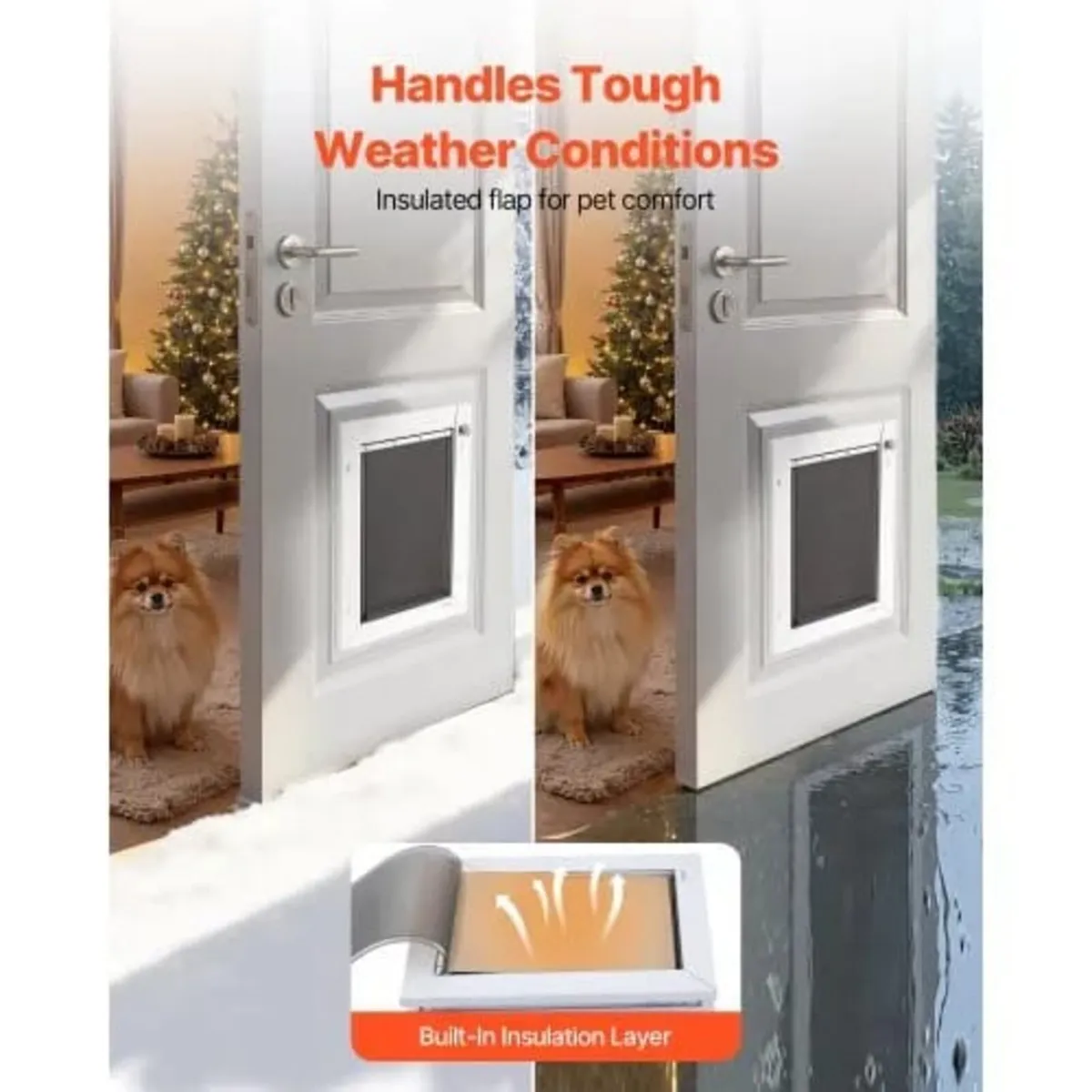 Pet Door, Medium, with Three Magnetic Flaps and Me - Image 4