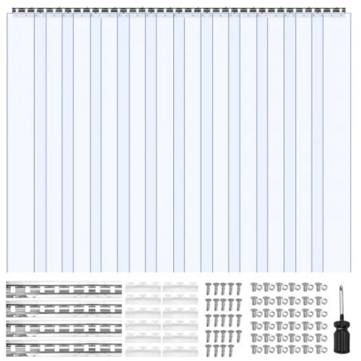 Clear PVC Strip Curtain, 2.4 m Height x 1.8 m Widt - Image 2