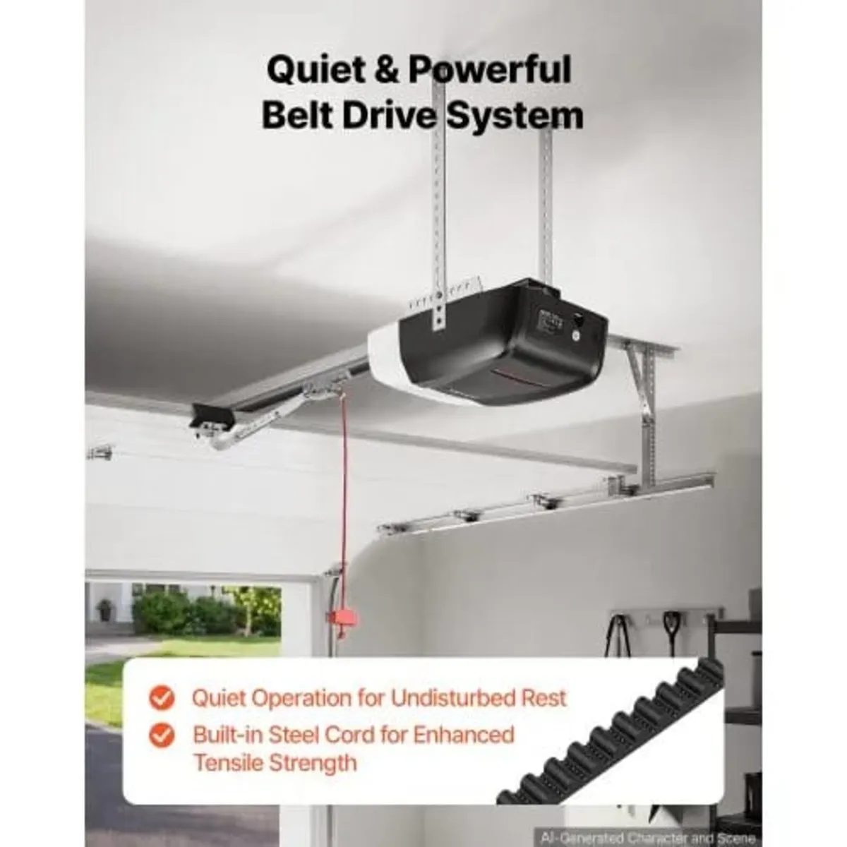 Garage Door Opener 1000N Pulling Force Ultra-Quiet - Image 2