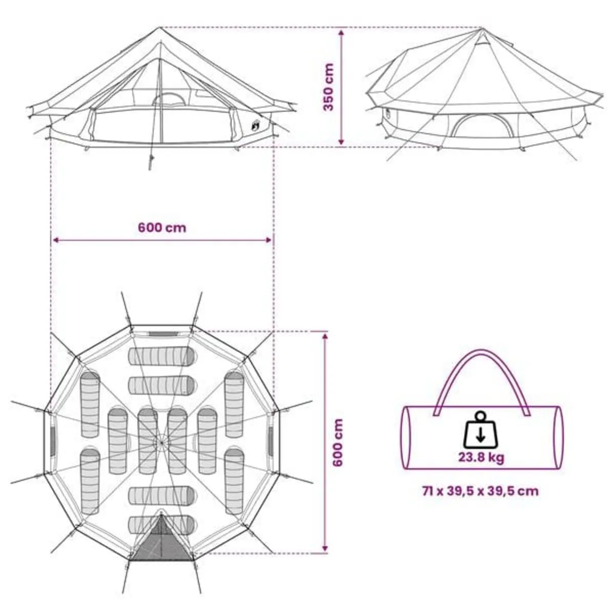 Family Tent 12-Person Cream Polycotton

Descriptio - Image 4