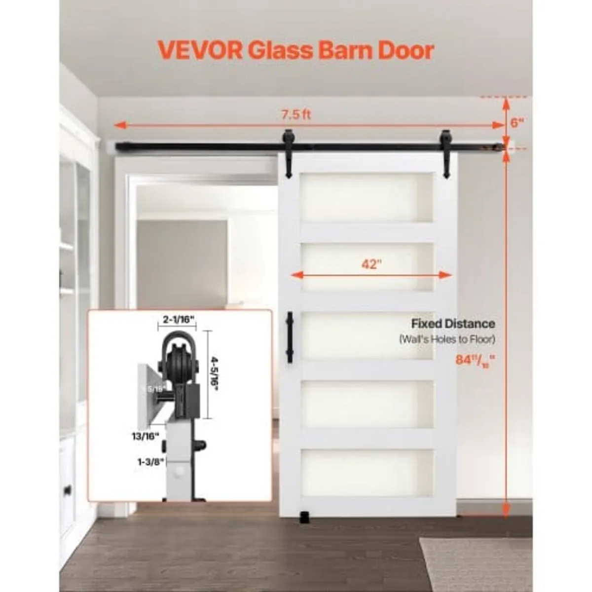 Sliding Barn Door, 1067 x 2134mm, High-Strength MD - Image 4