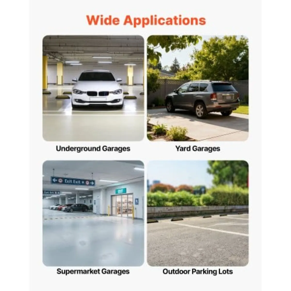Parking Stopper, 548 mm 2 Pcs Heavy Duty Parking A - Image 3