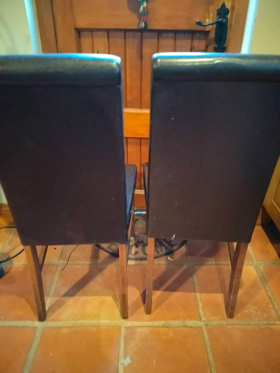 2 black leatherette chairs. - Image 4