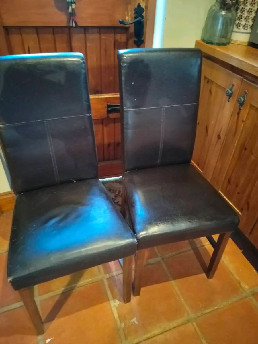 2 black leatherette chairs. - Image 2