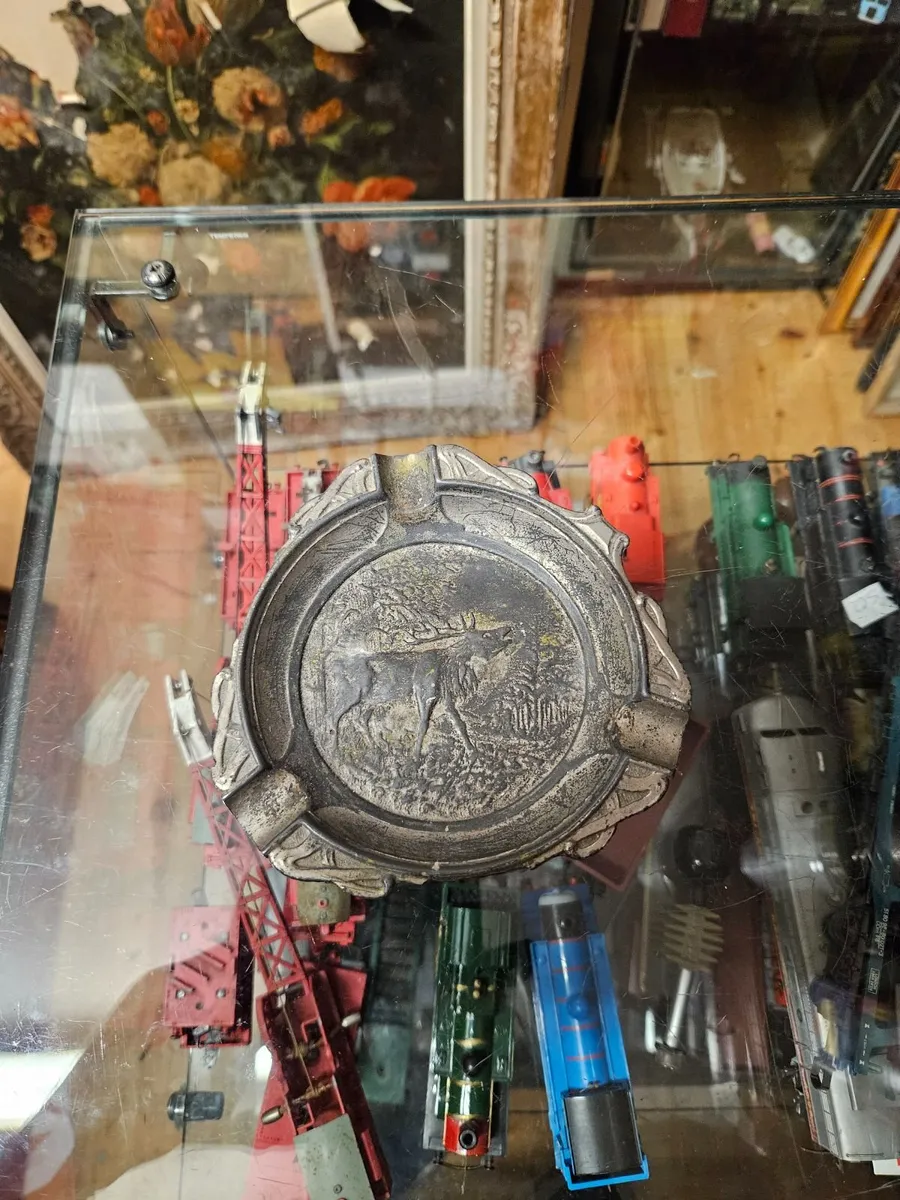 Vintage Pewter Stag Ashtray - Image 1