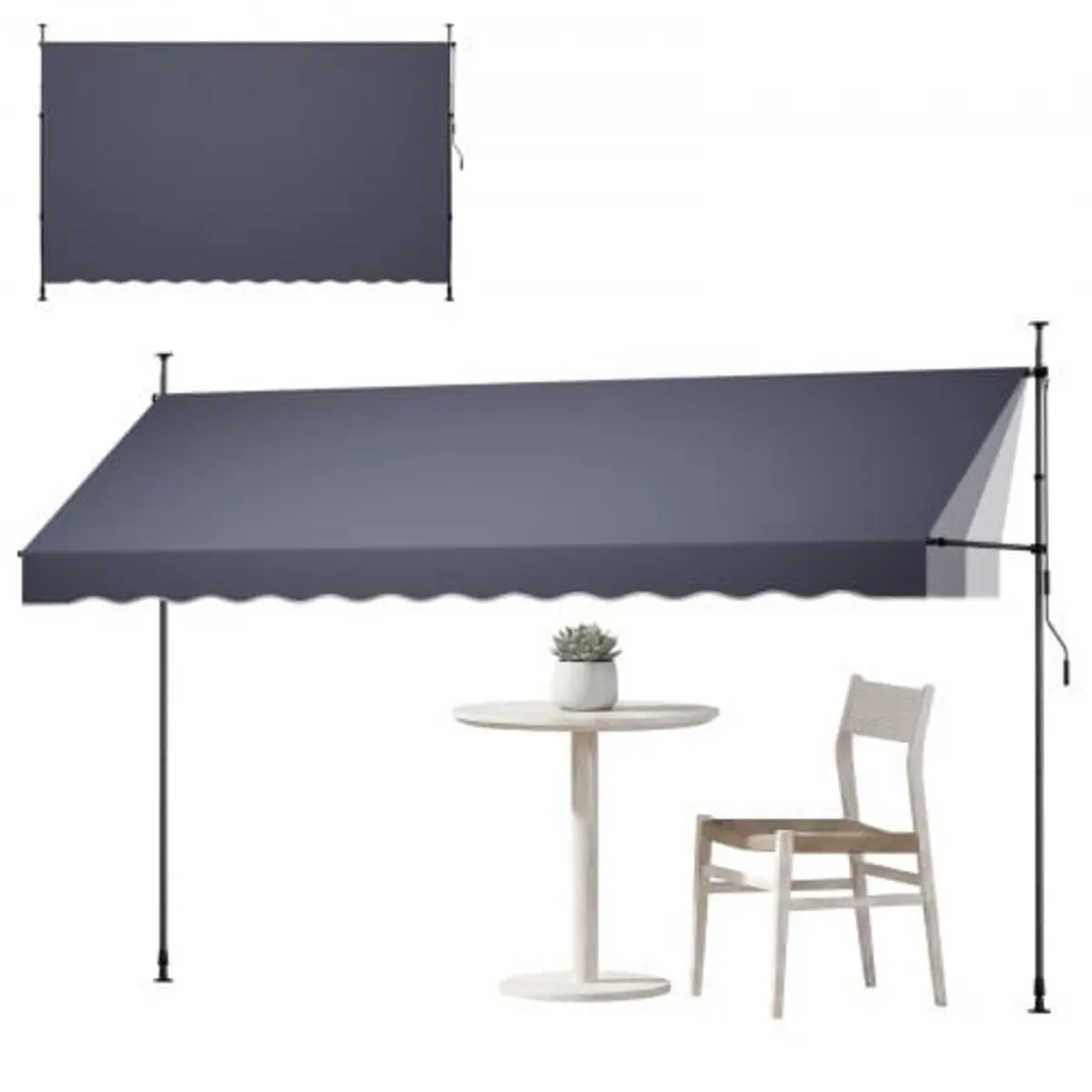 Manual Retractable Awning, 400 cm Outdoor Retracta - Image 1