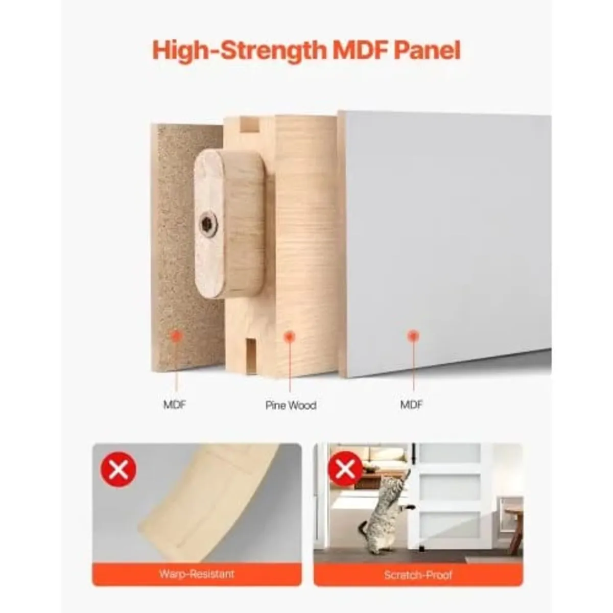 Sliding Barn Door, 813 x 2134mm, High-Strength MDF - Image 3