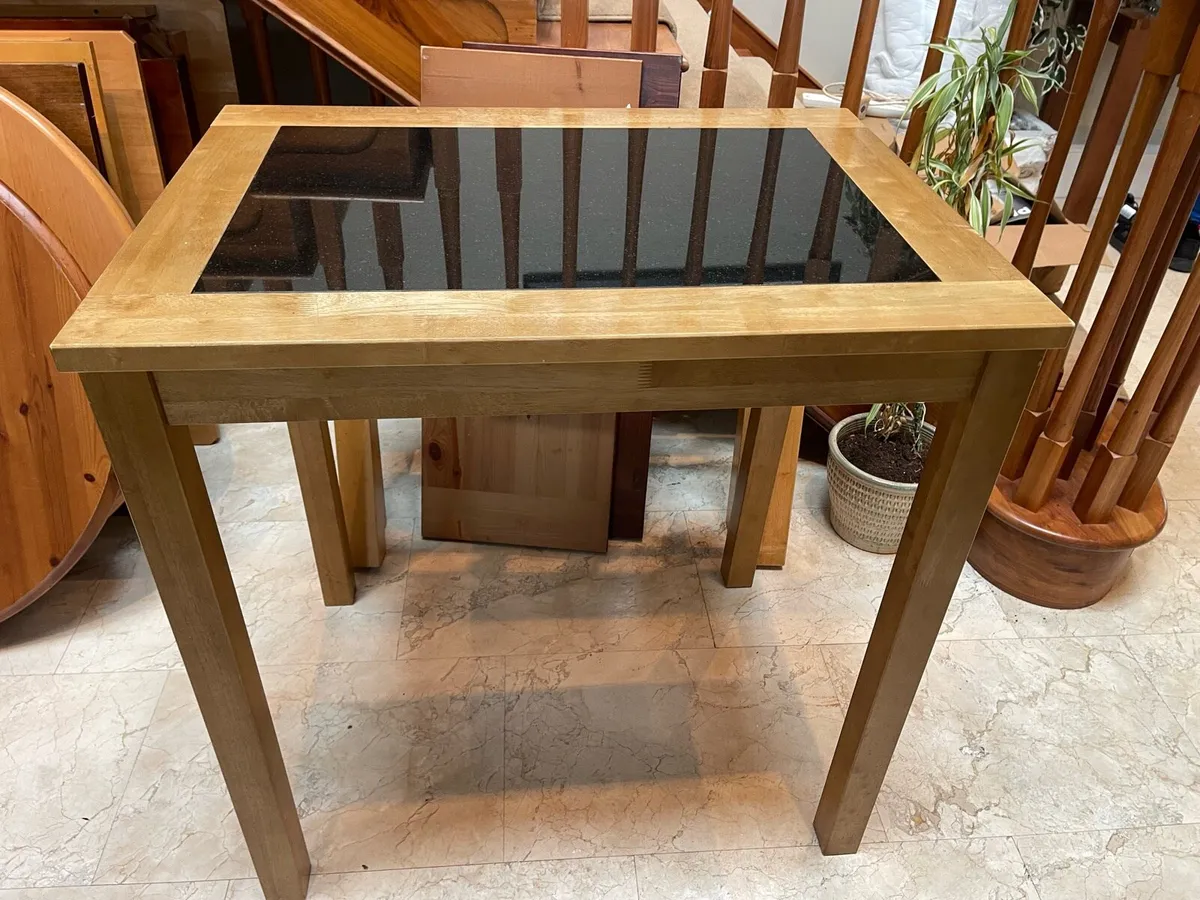 Gorgeous High Wooden Kitchen Breakfast Table - Image 1