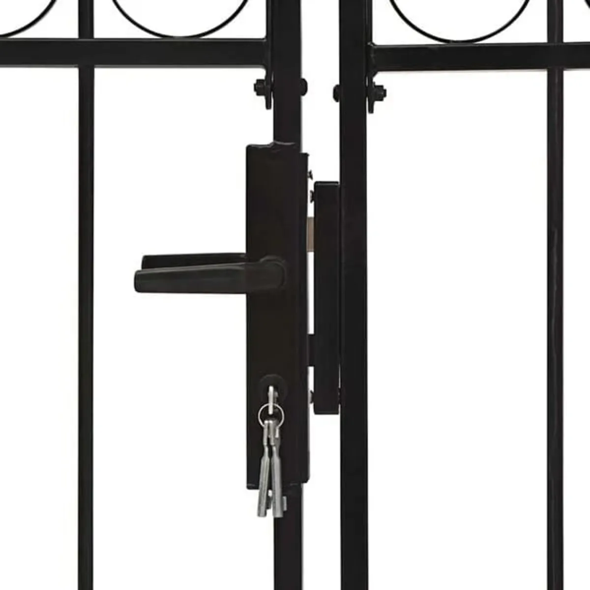 Fence Gate "ASSEN" Double Door with Arched Top Ste - Image 2